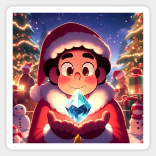 Crystal Holidays Extravaganza: Steven Universe Christmas-Inspired Art for Timeless Cartoon Designs and Festive Gems! Magnet